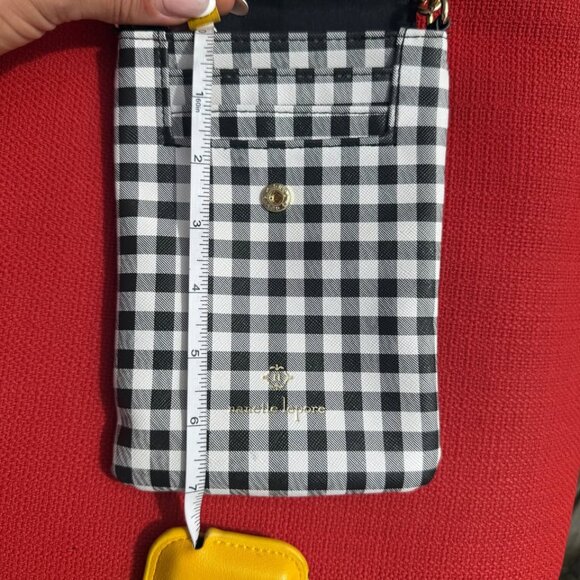 Nanette Lepore Black & White Gingham Faux Leather Phone Wallet Crossbody – New - Picture 11 of 12